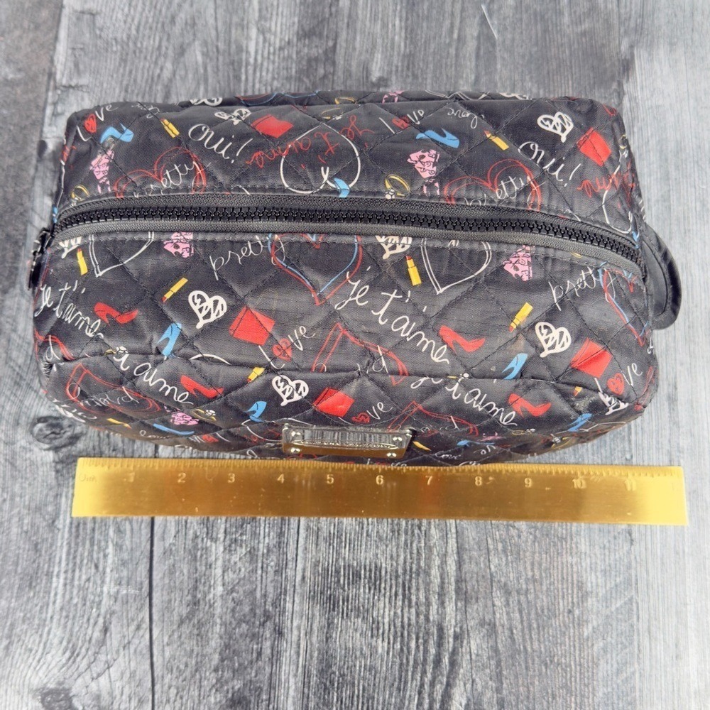 Chinese‎ Laundry Black and Red Quilted Cosmetic Bag - Picture 4 of 8